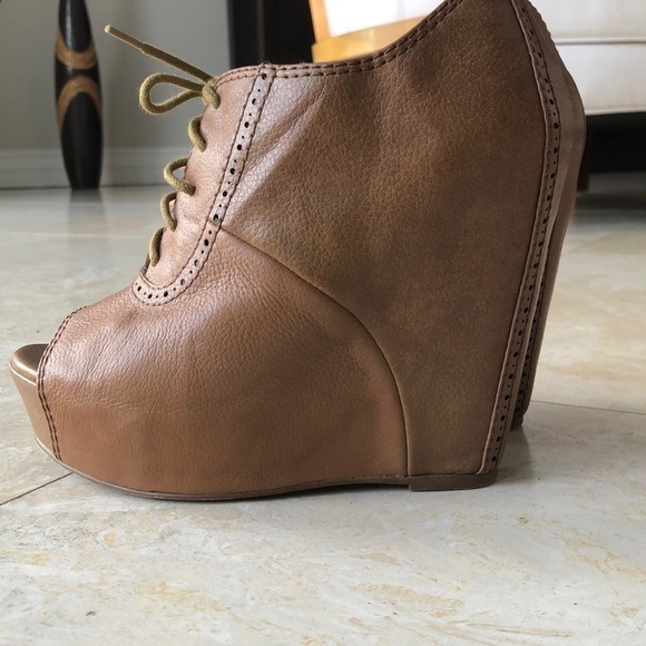 Steve Madden - Annton Leather Lace Up Wedges - 8 - Picture 4 of 7